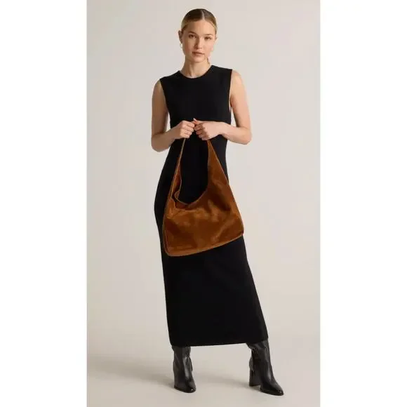 Quince NEW Italian Suede Slouchy Shoulder Bag, Color: Whiskey - Picture 2 of 9